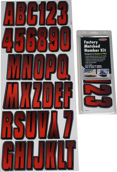 Can-Am Boat Lettering Red/Black 3″ Registration Kit