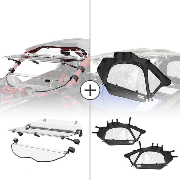 Can-Am Maverick X3 / Maverick X3 Max Flip Windshield & Soft Cab Enclosures by Kemimoto 