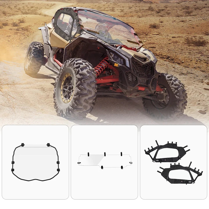 カムカバー　ツインカム　アルミ製 透明窓付き Can-Am Maverick X3 Soft Upper Door – Kemimoto