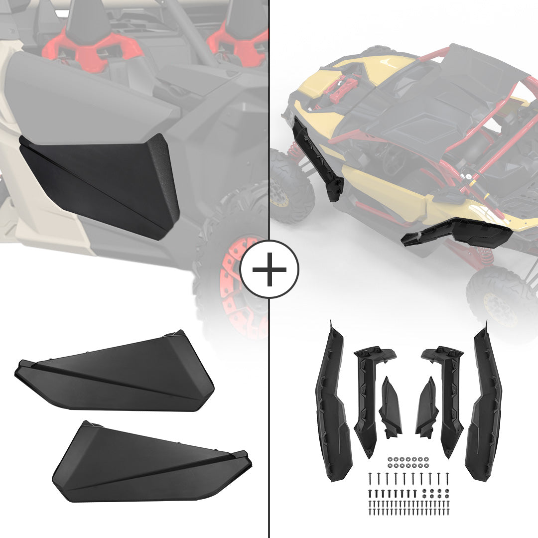 Can-Am Maverick X3 Front Lower Door Inserts & Mud Fender Flares by