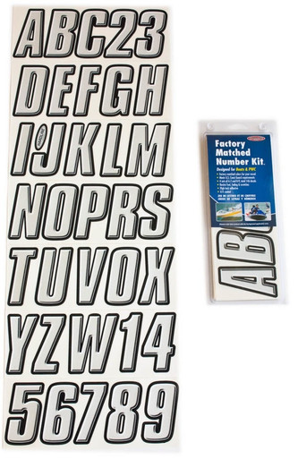 Can-Am 3″ Lettering Silver/Black Registration Kit - Hardline Products