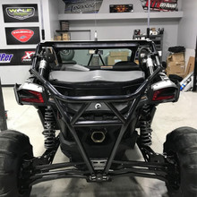 CUSAUTV Barra de parachoques trasera previa compatible con Can Am Maverick X3 Max Turbo R RR 2017-2022 combinada resistente barra de parachoques trasero protector de cepillo de repuesto para
