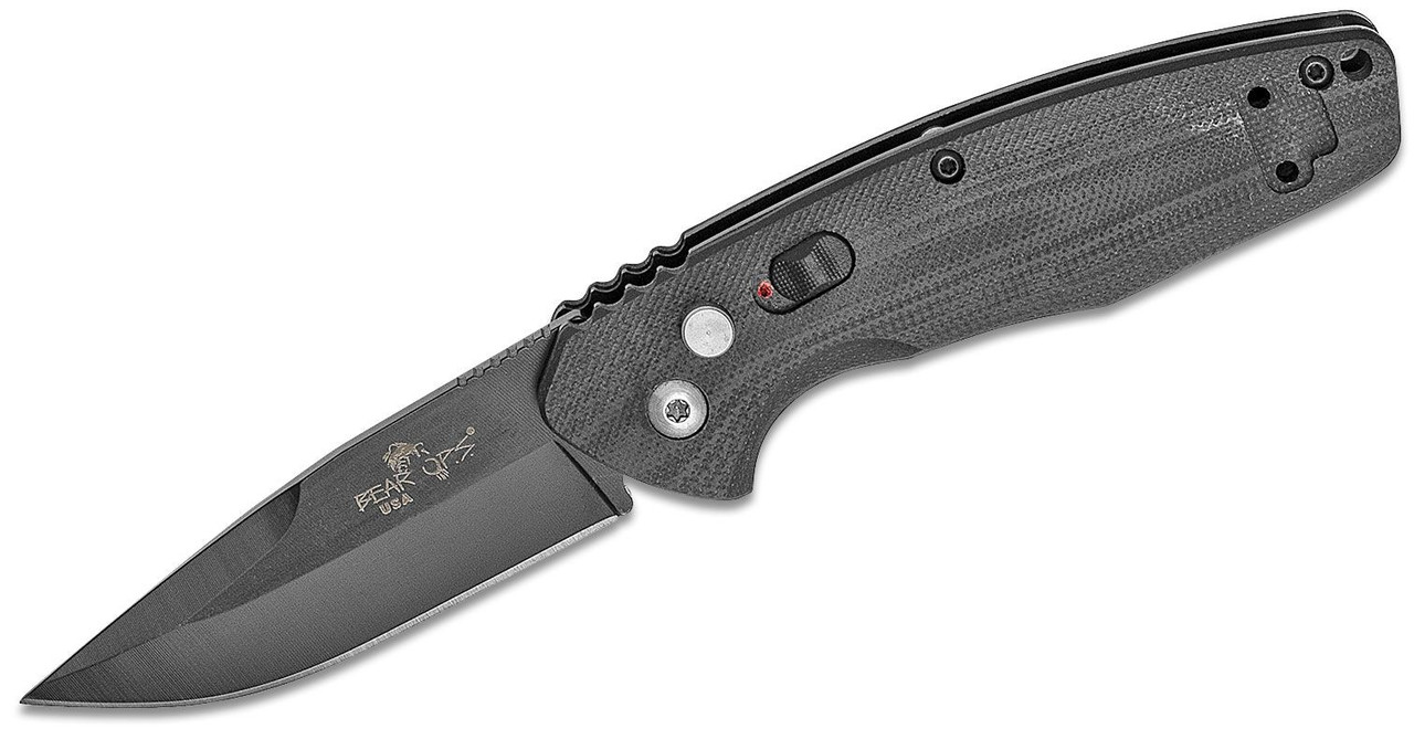 Bear & Son Bear Ops Bold Action X OTS Auto Folding Knife Black 3in