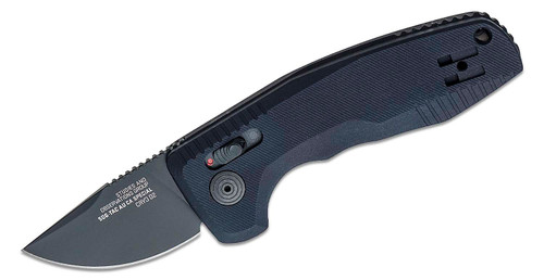 SOG TAC AU Compact Ca Special Auto OTS Knife Black - 1.96in Black Drop Point Plain