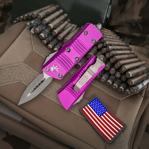 Microtech Mini Troodon Violet - 1.99in Apocalyptic Dagger Plain Microtech Mini Troodon Violet - 1.99in Apocalyptic Dagger Plain