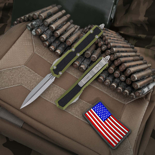 Microtech Signature Series Makora OD Green - 3.4in Stonewash Dagger Plain Microtech Signature Series Makora OD Green - 3.4in Stonewash Dagger Plain
