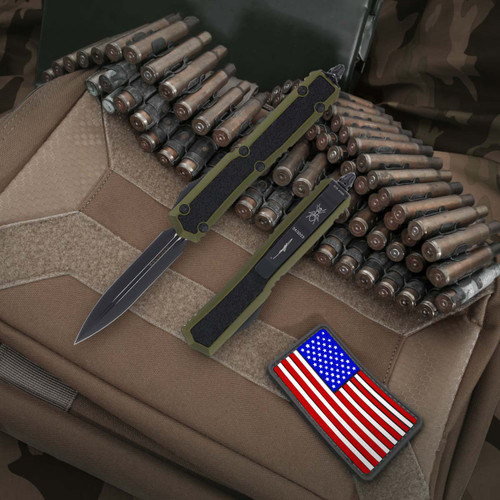 Microtech Signature Series Makora OD Green - 3.4in Black Dagger Plain Microtech Signature Series Makora OD Green - 3.4in Black Dagger Plain