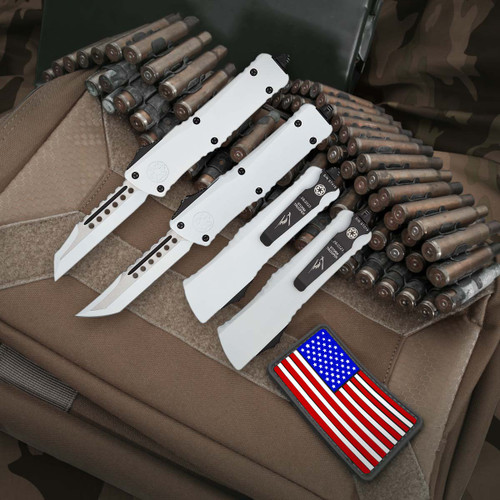 Microtech Combat Troodon Storm Trooper - 3.81in White-Satin Hellhound & Warhound Plain Microtech Combat Troodon Storm Trooper - 3.81in White-Satin Hellhound & Warhound Plain