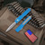 Microtech Ultratech Blue - 3.35in Stonewash Dagger Plain Microtech Ultratech Blue - 3.35in Stonewash Dagger Plain