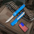 Microtech Ultratech Blue - 3.35in Stonewash Tanto Fully Serrated Microtech Ultratech Blue - 3.35in Stonewash Tanto Fully Serrated