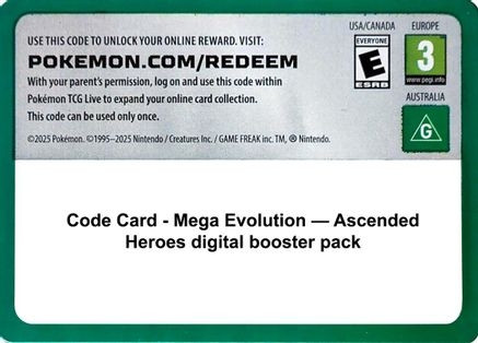 Code Card - Ascended Heroes Booster Pack (#677186)
