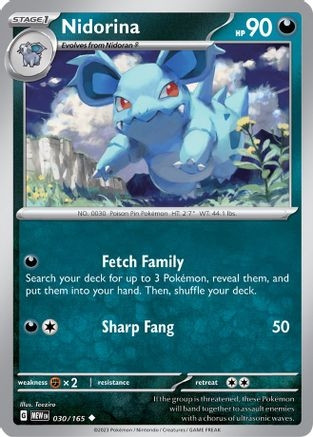 Nidorina (PTCG-MEW) (Reverse Holofoil) (#030/165)