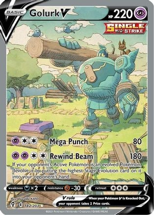 Golurk V (Alternate Full Art) (PTCG-SWSH07) (Holofoil) (#182/203)
