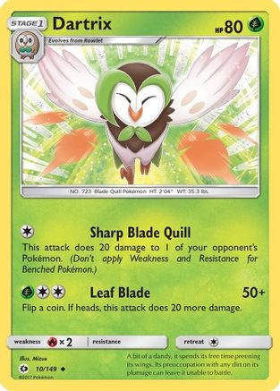 Dartrix (PTCG-SM01) (Reverse Holofoil) (#10/149)