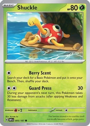 Shuckle (PTCG-OBF) (Reverse Holofoil) (#005/197)