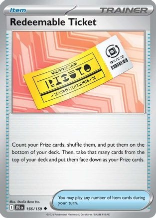 Redeemable Ticket (POKE24073) (Reverse Holofoil) (#156/159)