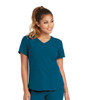 Skechers Scrubs Vitality 3 Pocket Virtual V-Neck Top Women In Bahama