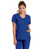 Skechers Scrubs Reliance 3 Pocket Mock Wrap Top Women's Scrubs In Galaxy