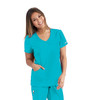 Skechers Scrubs Reliance 3 Pocket Mock Wrap Top Women's Scrubs In New Turquoise