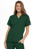 Women's V-Neck 2 Pocket Solid Scrub Top In Hunter