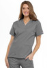 Women's V-Neck 2 Pocket Solid Scrub Top In Grey