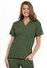 Women's V-Neck 2 Pocket Solid Scrub Top In Olive