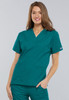 Women's V-Neck 2 Pocket Solid Scrub Top In Teal