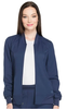 Dynamix by Dickies Women's Zip Front Warm-Up Solid Scrub Jacket In Navy
