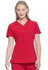 EDS Essentials by Dickies Women's V-Neck Solid Scrub Top In Red