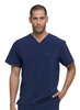 EDS Essentials by Dickies Men's V-Neck Solid Scrub Top In Navy
