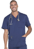 Dynamix by Dickies Men's Connected V-Neck Solid Scrub Top In Navy