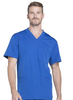 Dynamix by Dickies Men's Connected V-Neck Solid Scrub Top In Royal