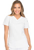 Dynamix by Dickies Women's V-Neck Solid Scrub Top In White
