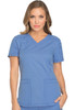 Dynamix by Dickies Women's V-Neck Solid Scrub Top In Ciel