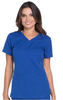 Dynamix by Dickies Women's V-Neck Solid Scrub Top In Galaxy Blue