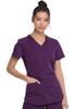 Balance by Dickies Women's Knitted Panel Solid Scrub Top In Eggplant