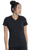 Balance by Dickies Women's Knitted Panel Solid Scrub Top In Black