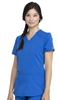 Balance by Dickies Women's Knitted Panel Solid Scrub Top In Royal