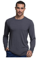 Men's Long Sleeve Solid Underscrub T-Shirt In Pewter