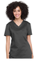 Women's V-Neck Tuck-In Solid Scrub Top In Pewter