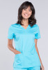 Revolution by Cherokee Workwear Women's V-Neck Solid Scrub Top In Turquoise