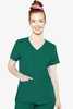 Insight by Med Couture Women's Pleated Solid Scrub Top In Hunter Green 2411