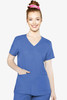 Insight by Med Couture Women's Pleated Solid Scrub Top In Ceil 2411