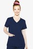 Insight by Med Couture Women's Pleated Solid Scrub Top In Navy 2411