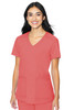 Insight by Med Couture Women's Pleated Solid Scrub Top In Coral