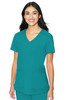 Insight by Med Couture Women's Pleated Solid Scrub Top In Teal