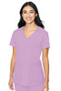 Insight by Med Couture Women's Pleated Solid Scrub Top In Lilac