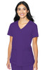 Insight by Med Couture Women's Pleated Solid Scrub Top In Grape