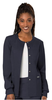 Revolution by Cherokee Workwear Women's Snap Front Solid Scrub Jacket In Pewter