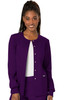 Revolution by Cherokee Workwear Women's Snap Front Solid Scrub Jacket In Eggplant